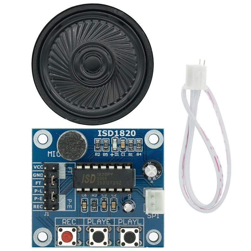 Módulo De Gravação Do Voz ISD1820 the voice board Teledifone Com Microfones + Altifalante