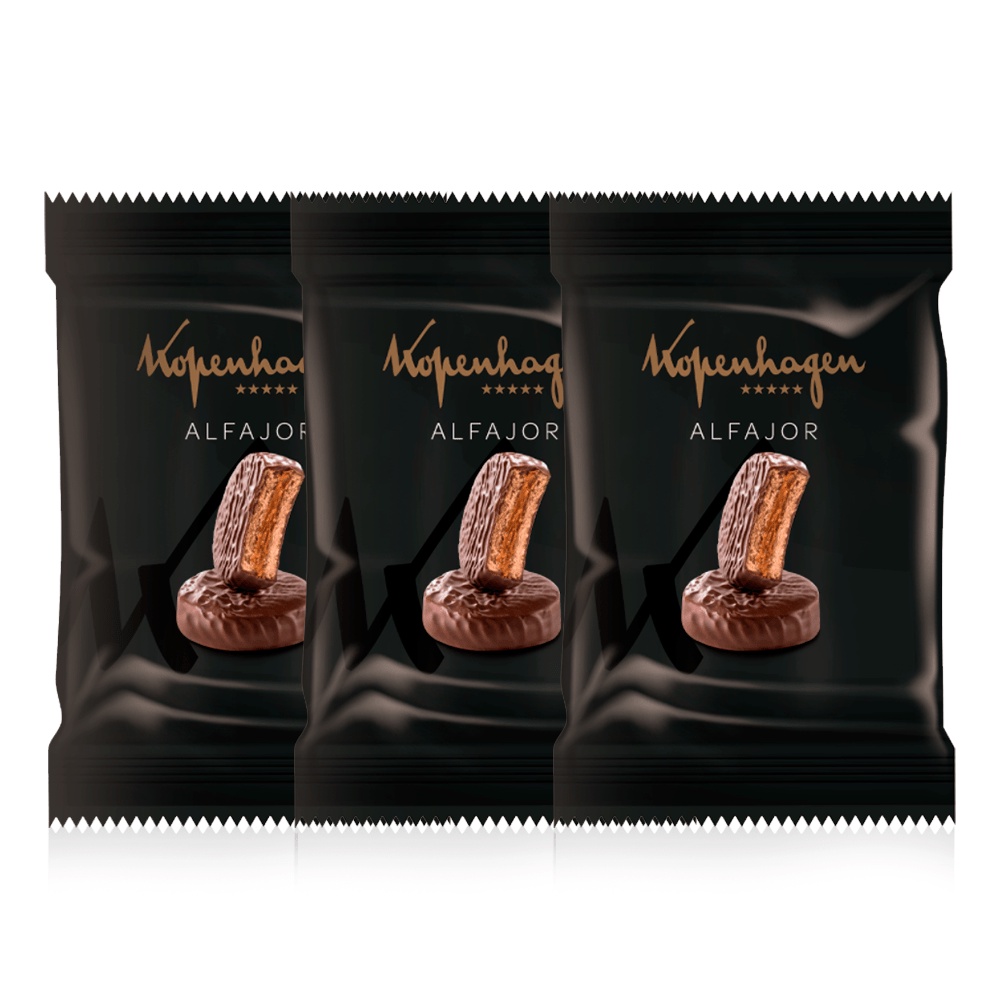 Kit Alfajor Amargo 165G 3 Un Chocolates Kopenhagen Shopee Brasil