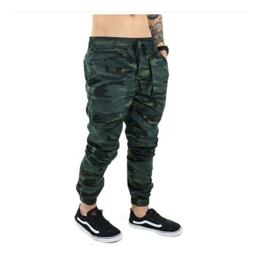 Calça jeans sale sarja camuflada