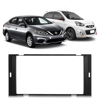 Moldura 1 / 2 Din - New Warch / New Sentra 2014, 2015, 2016, 2017, 2018, 2019 e 2020 - Japonês/Chinês - Preta