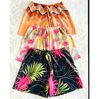 Kit Lote 10 Shortinho Malha Crepe Estampado Com Elástico na Cintura