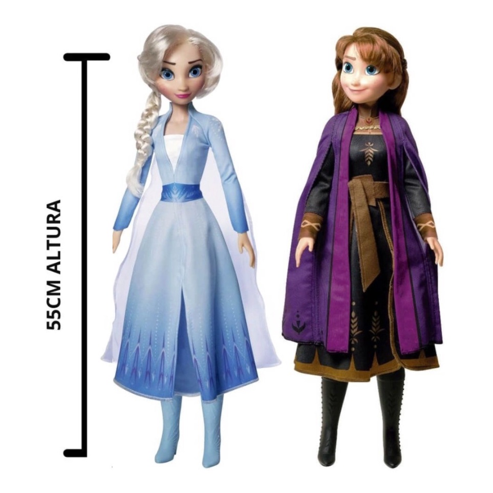 Kit 2 Bonecas Frozen Anna e Elsa de 55cm Articuladas Original Rosita na  Americanas Empresas
