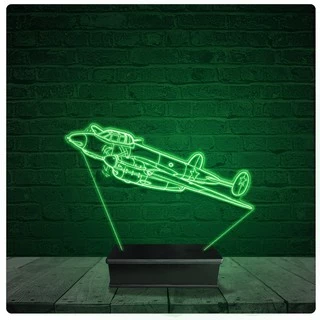 Luminária Abajur Acrílico Led - Avião Guerra Piloto 10