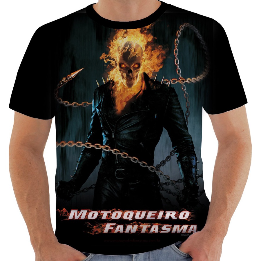 Camiseta 10436 Motoqueiro Fantasma Ghost Rider Shopee Brasil 