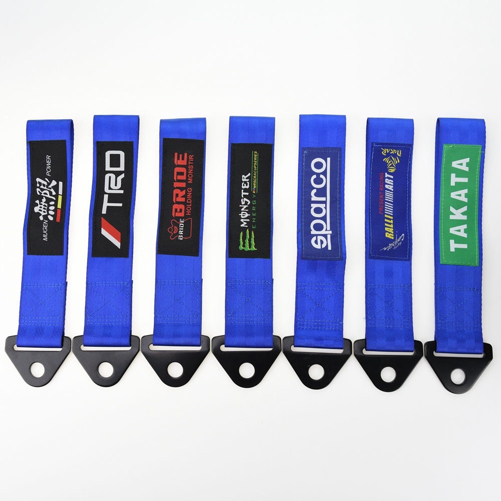 Universal Car Styling Tow Strap Auto Racing JDM Decoração Pára-Choques De Reboque Com Gancho Correia Barras TRD MUGEN BRIDE RALLIART
