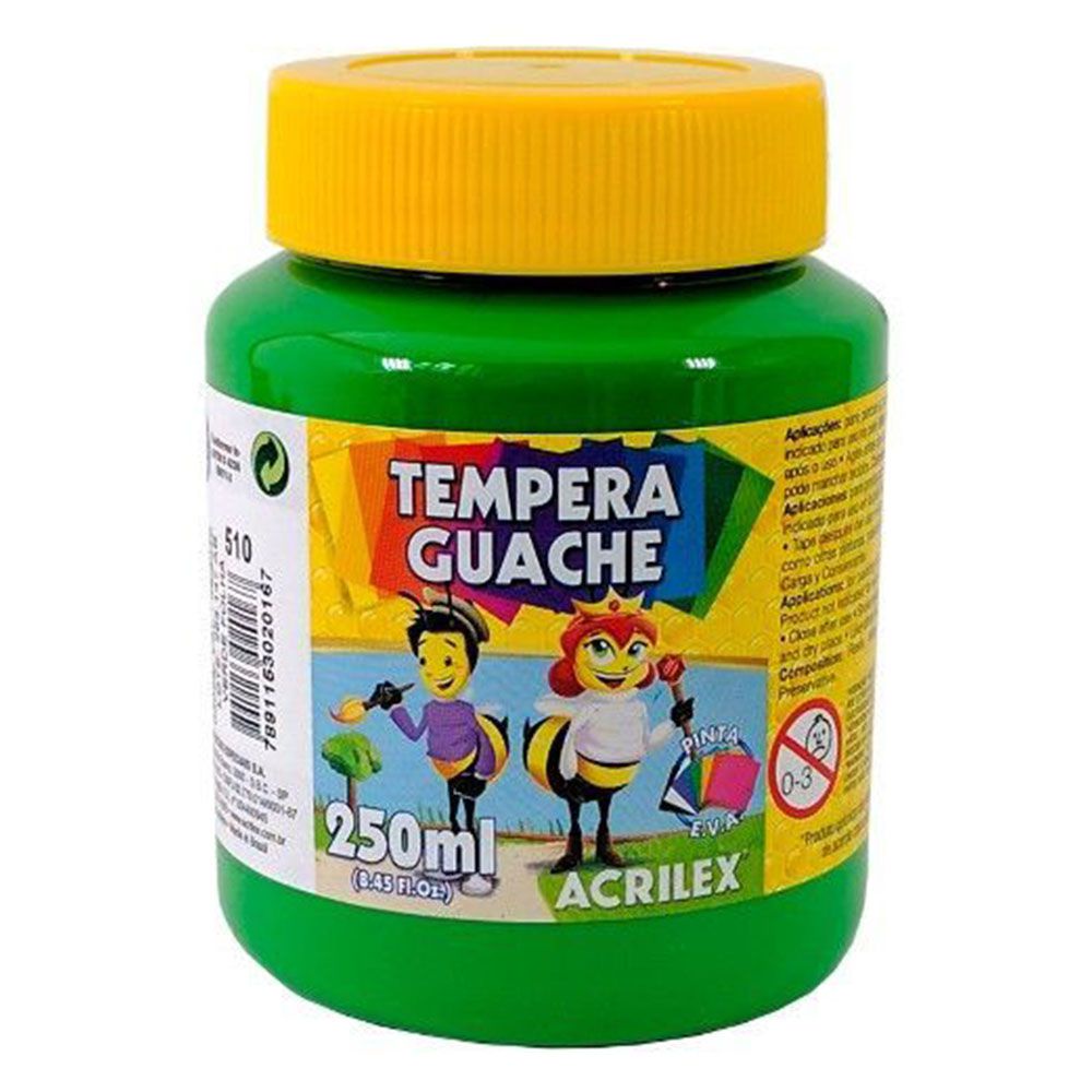 Tinta Guache 250ml Verde Folha Acrilex | Shopee Brasil