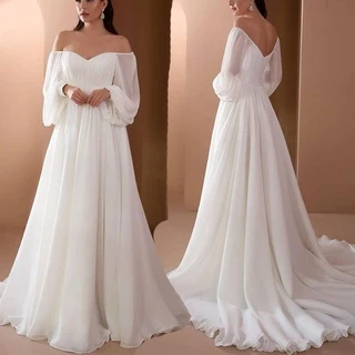 Elegante Vestido De Noiva Maxi Long Sleeves Sem Costas Longo Dama De Honra Vestidos De Festa