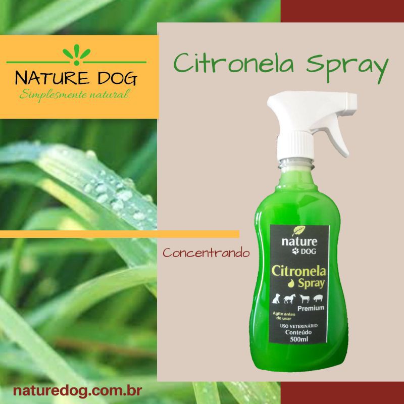 Spray de Citronela Concentrado Nature Dog para Cães e Gatos. Shopee