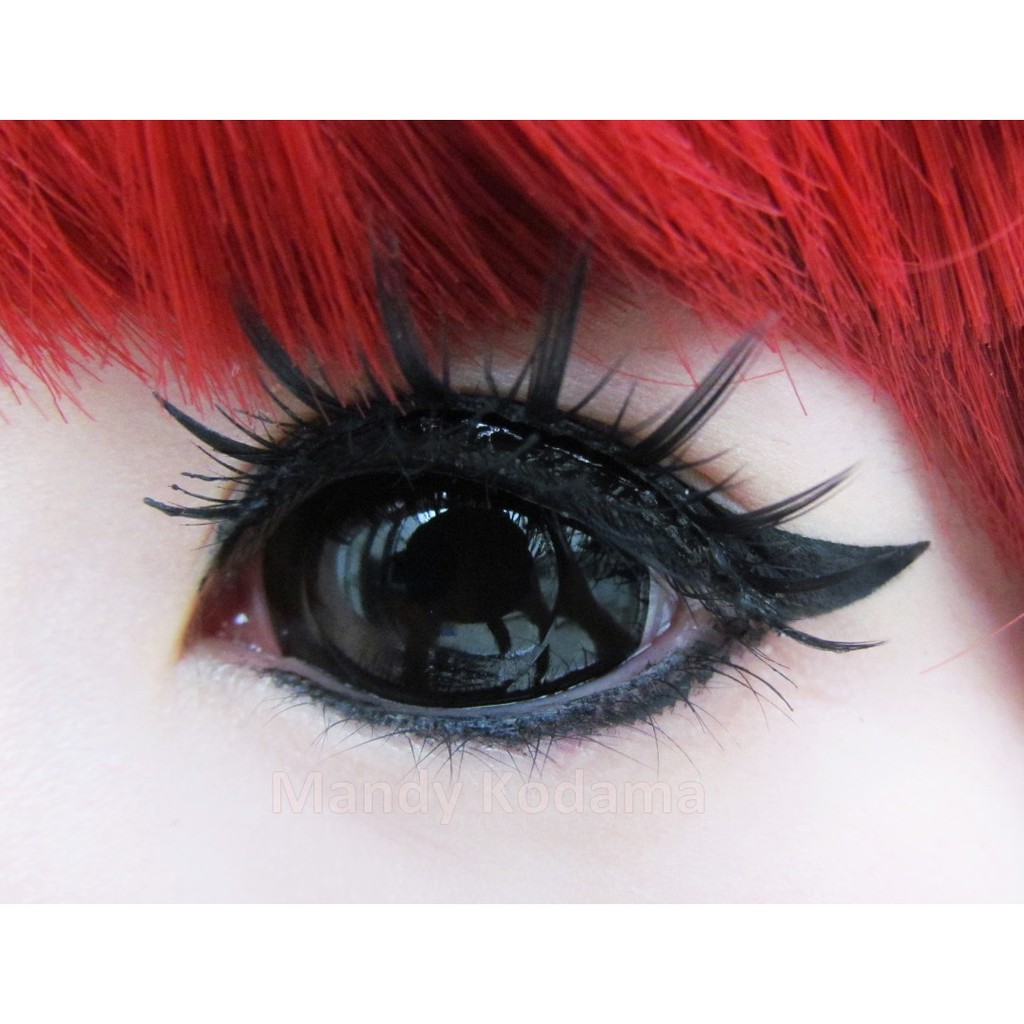 Lentes de Contato Black Sclera 22mm Preta Halloween PAR