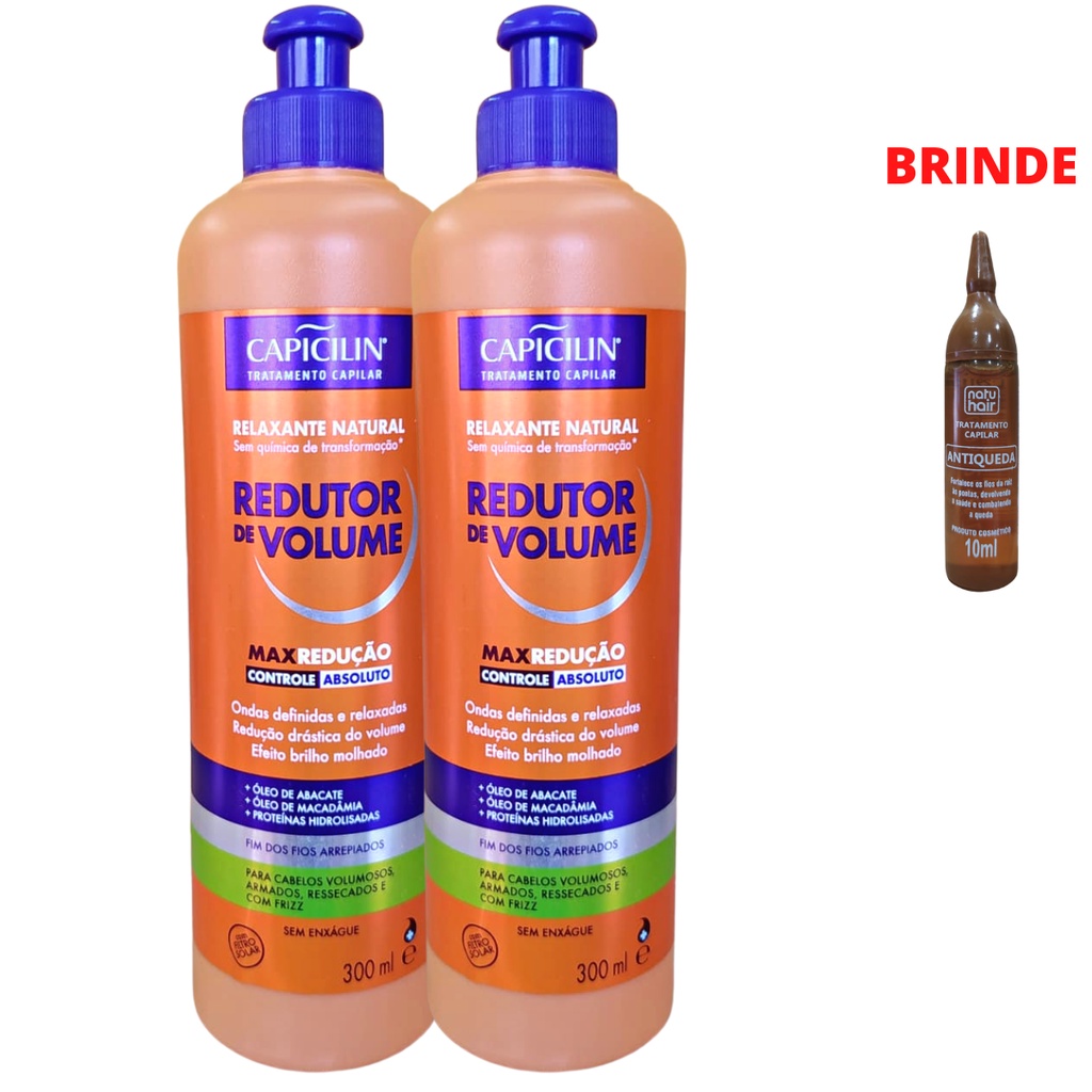 Kit Capicilin Redutor De Volume - Relaxante Natural 300ml | Shopee Brasil