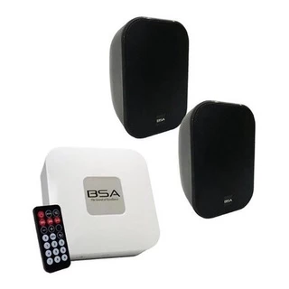 Caixa De Som Ambiente Kit Facil Aw4-b Com Amplificador