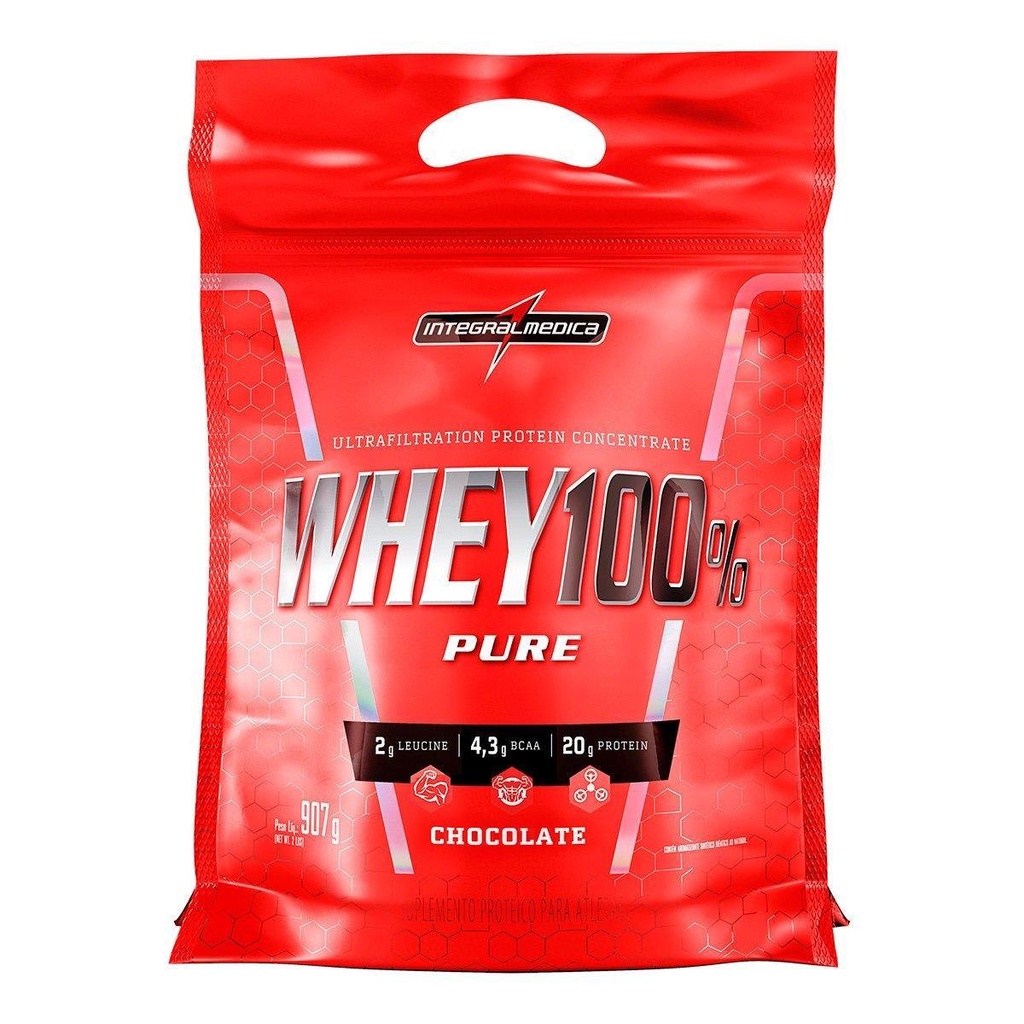 Whey Protein 100% Pure Concentrado 900g Refil - Integralmedica