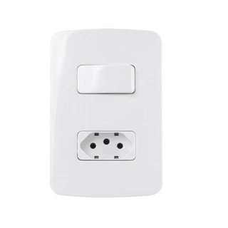 Conjunto Interruptor Paralelo + Tomada 10A 4x2 B3 MarGirius