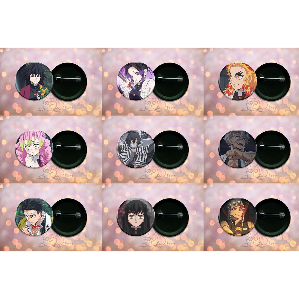 Bottom Kimetsu no Yaib: Demon Slayer Tanjiro Button 3,5 cm