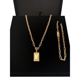 Corrente Folheada Ouro18k Pingente Réplica Louis Vuitton