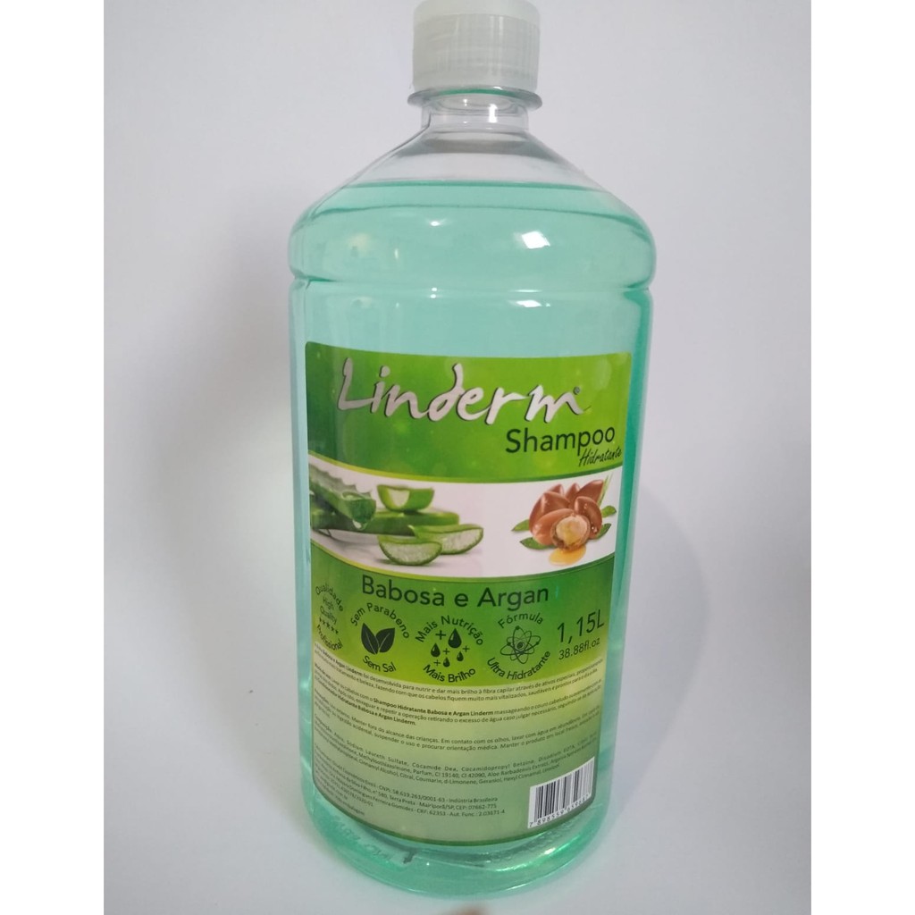 Kit Shampoo e Condicionador 1L Babosa e Argan Linderm Promoção | Shopee ...