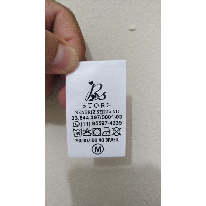 ETIQUETA DE COMPOSIÇÃO PARA ROUPAS 1.000 UNIDADES RESISTENTE TOP PROMOÇÃO