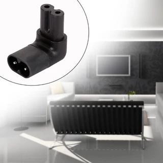 BT IEC 320 2 Pinos C7 Fêmea Para C8 Macho Adaptador De Alimentação Ca Em Ângulo Reto De 90 Graus