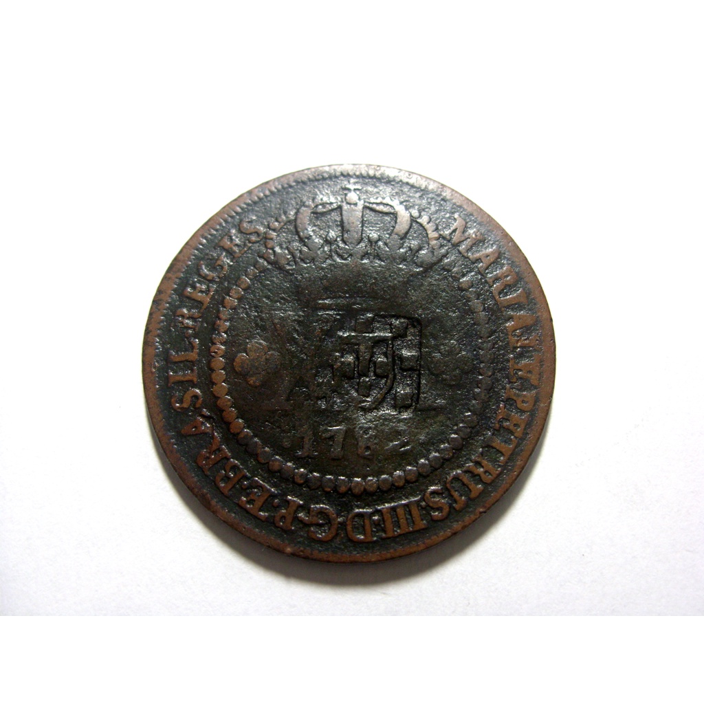 Bela Moeda Brasil Colonia XX Reis 1782 C/ Escudete, Cobre Autentica !