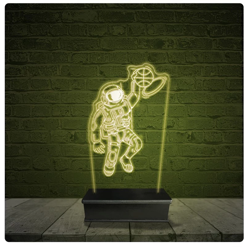 Led Luminária Acrílico Abajur - Astronauta Desenho 43