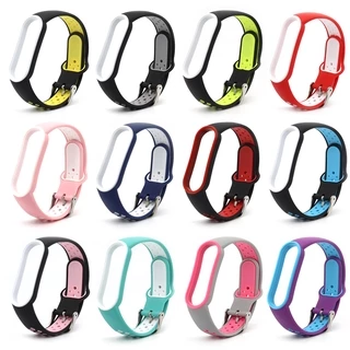 Xiaomi Band 3 4 5 6 Cinta Dupla Cor Original Substituição Alça De Silicone Macio Alça De Pulso Pulseira Mi Band 3 4 5 6 Pulseira Smartwatch