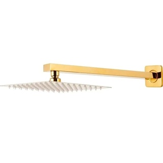 Ducha Para Área Externa Interna Dourada Gold Aço 20x20 Luxo