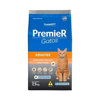 Ração Premier Amb Int Gatos Adultos Frango 7 5Kg