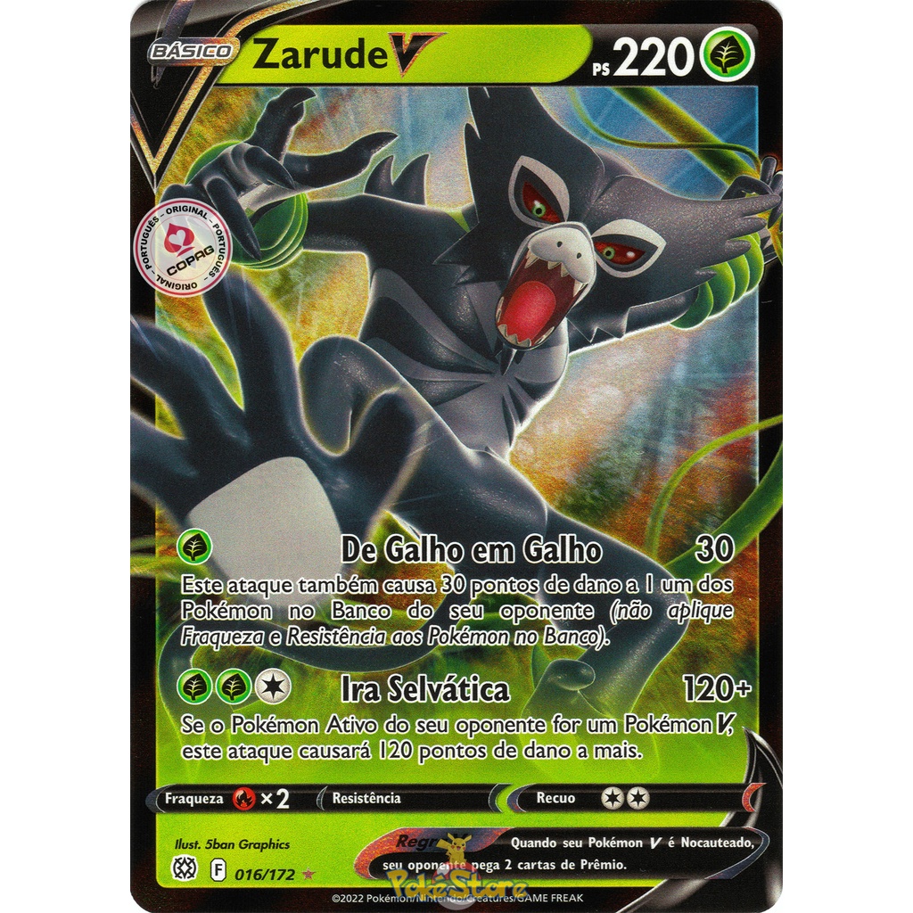 Carta Pokemon Zarude V Portugus Card Original Copag - Pronta Entrega -  Voltagem Vvida | Shopee Brasil