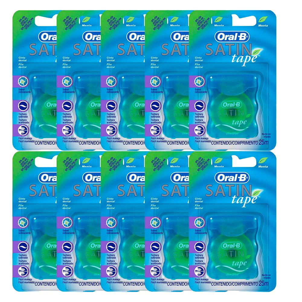 Kit 10 Fio Dental Oral-b Satin Tape 25m