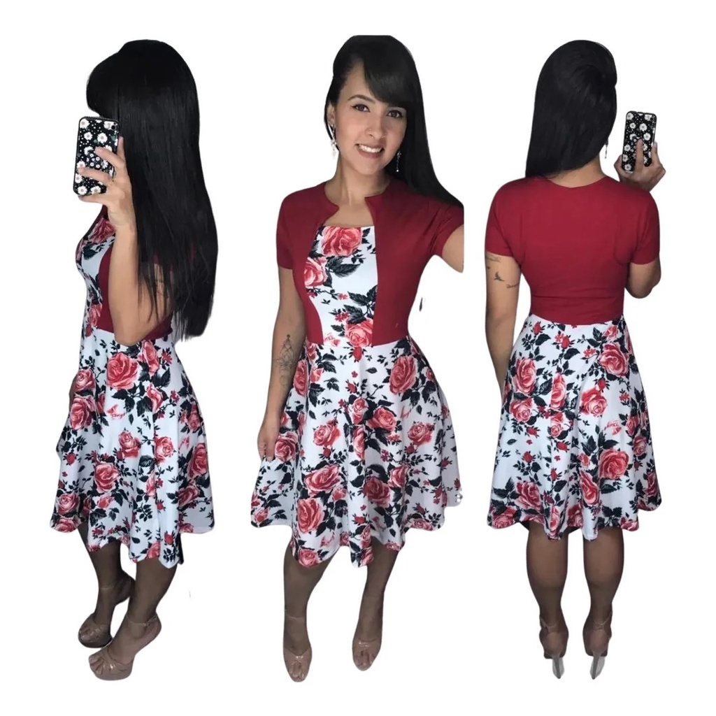 Vestido Feminino Evangélico Godê Moda Rodado Roupa Feminina Evangélicas ...