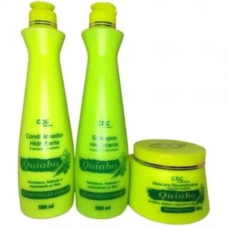 Kit CDC Reconstrução e Hidratação Quiabo Shampoo + Condicionador + Máscara 3x500ml