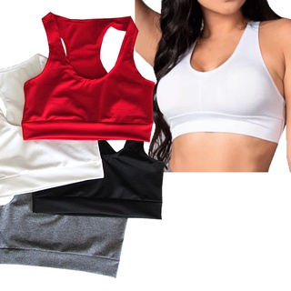 KIT 4 Top Nadador Suplex Liso Academia Fitness Menor Preço Roupas Femininas