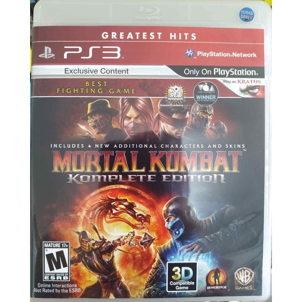 JOGO P/ PS3 MORTAL KOMBAT KOMPLETE EDITION