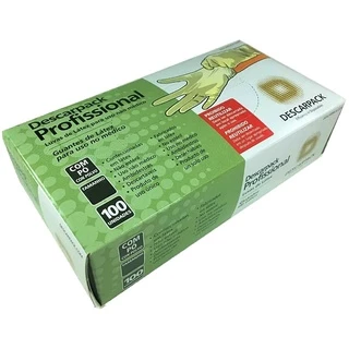 Kit com 3 Caixas de Luvas Descartáveis de Látex com Pó 100 unidades cada - Tamanhos PP, P, M,G em Oferta na Shopee