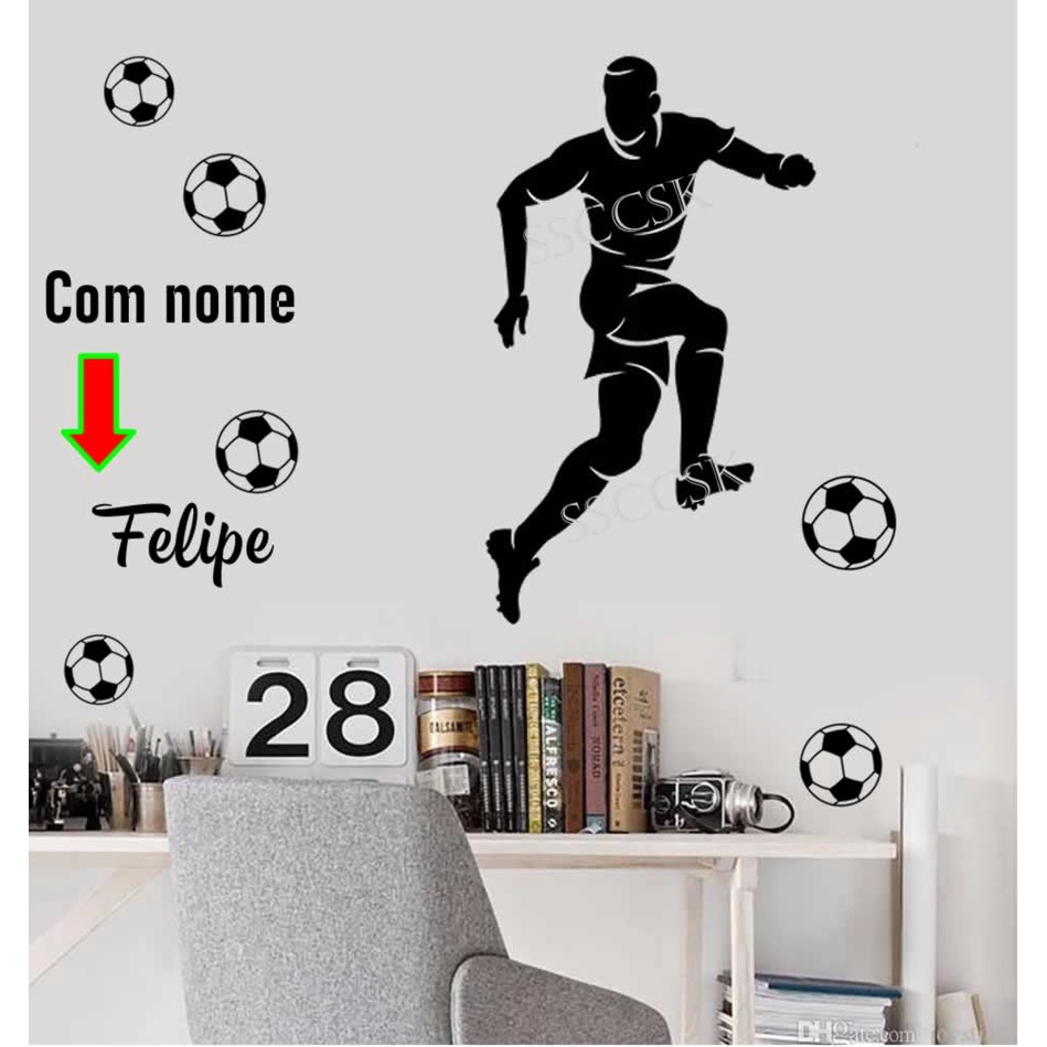 Venda Adesivos de parede personalizado de futebol meninos nome de