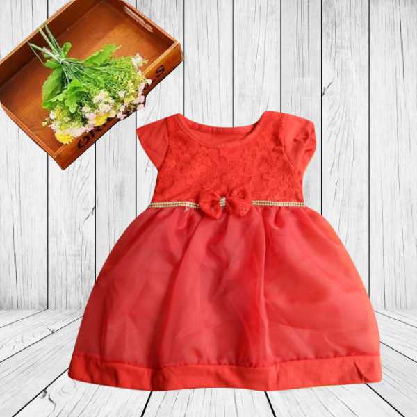 Vestido vermelho para bebe de hot sale 6 meses