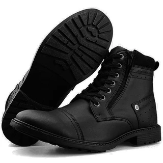 Bota De Couro Coturno Masculino Dia a Dia Confortável Promoção Preço Baixo