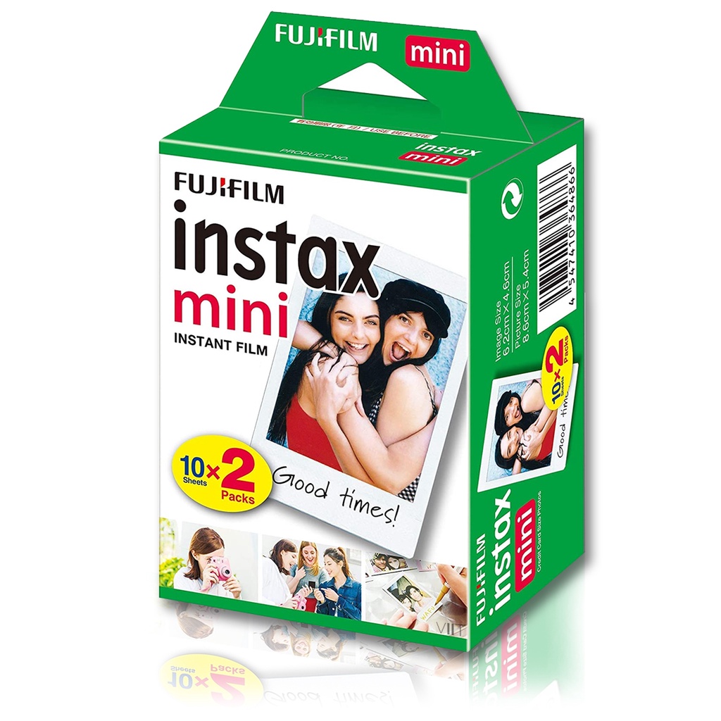 Filme Papel Fotográfico Polaroid Fujifilm Instax Mini 20 Fotos 54x86mm com NF p/ Câmera Instantânea Instax Mini 7, 8, 9, 11 Mini Link LiPlay Share