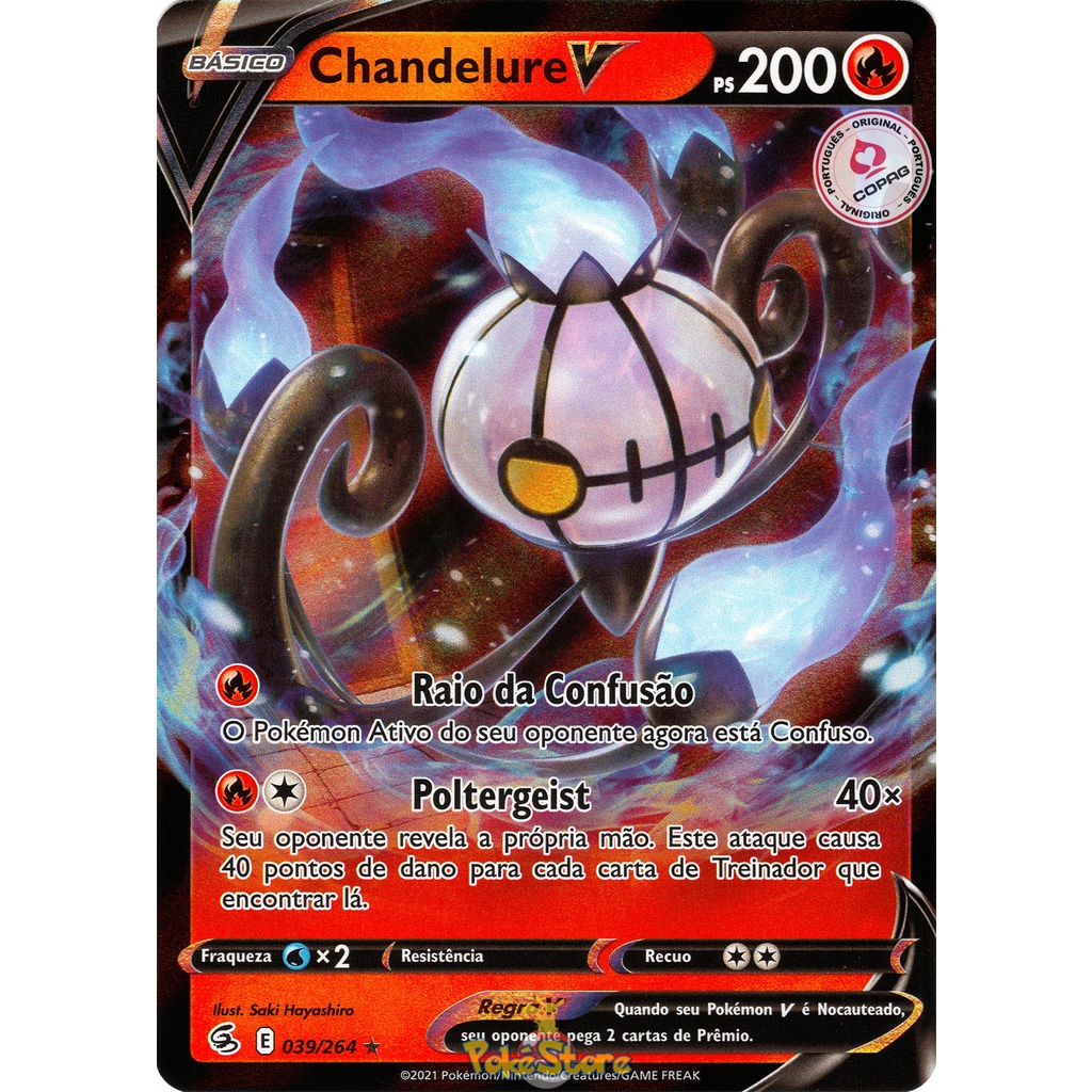Chandelure Rara Foil + Prés Originais (Cartas Pokémon Origem Perdida), Jogo de Tabuleiro Original Copag Nunca Usado 77330377