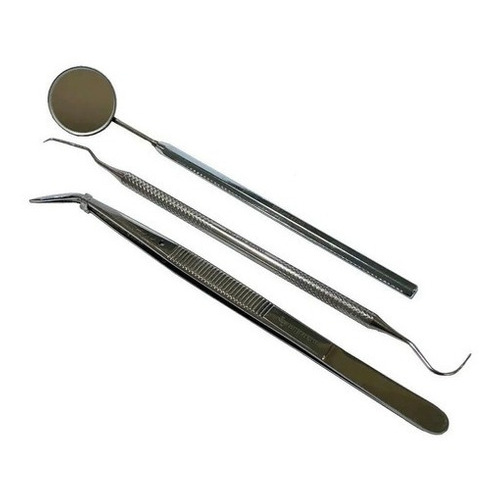 Kit Clínico - Sonda Exploradora N5, Pinça Clinica E Espelho
