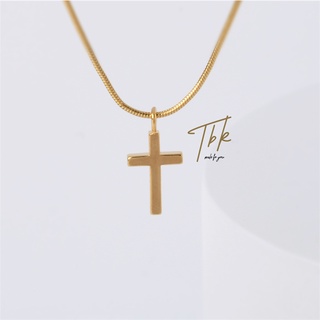 [Colar TBK 18K Gold Cross Pendant Para Acessórios Unisexo Hipoalergênicos 13N
