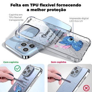 Capinha Transparente Dw63 Stitch Ohana Coração Desenho Para Moto G7 G8 