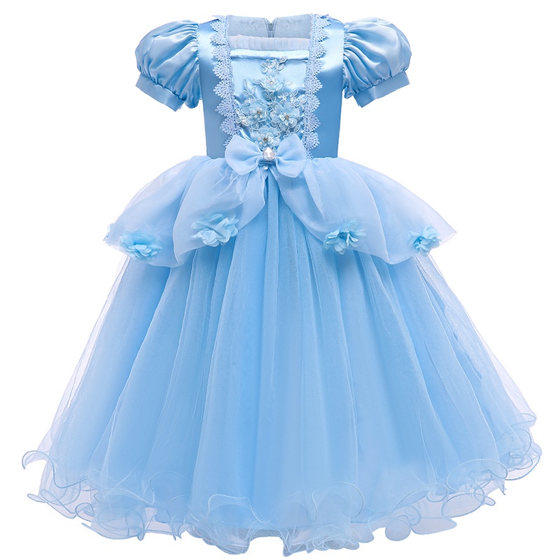 Vestido Princesa Cinderela Aniversário Azul 4 ao 10 em Promoção na  Americanas