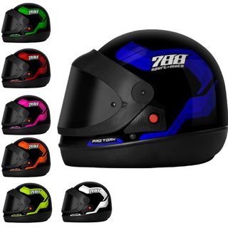Capacete Fechado Moto Masculino e Feminino Integral Pro Tork Sport Moto 788 Viseira Fumê Automático