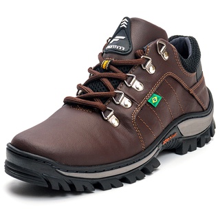 Bota Caterpillar de Couro Coturno Masculino Ref. 2190 Cor Brown