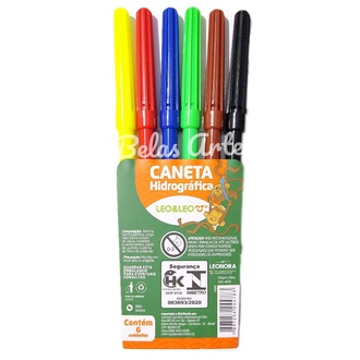 Canetinha 6 Cores Hidrográfica - Léo & Léo
