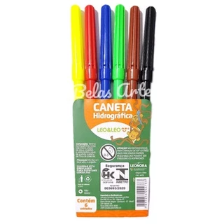 Canetinha 6 Cores Hidrográfica - Léo & Léo