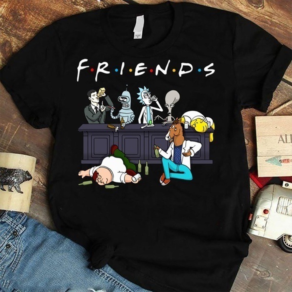 Camiseta Basica Camisa Algodao Friends Desenhos Animados Cartoon Personagens Bar Unissex