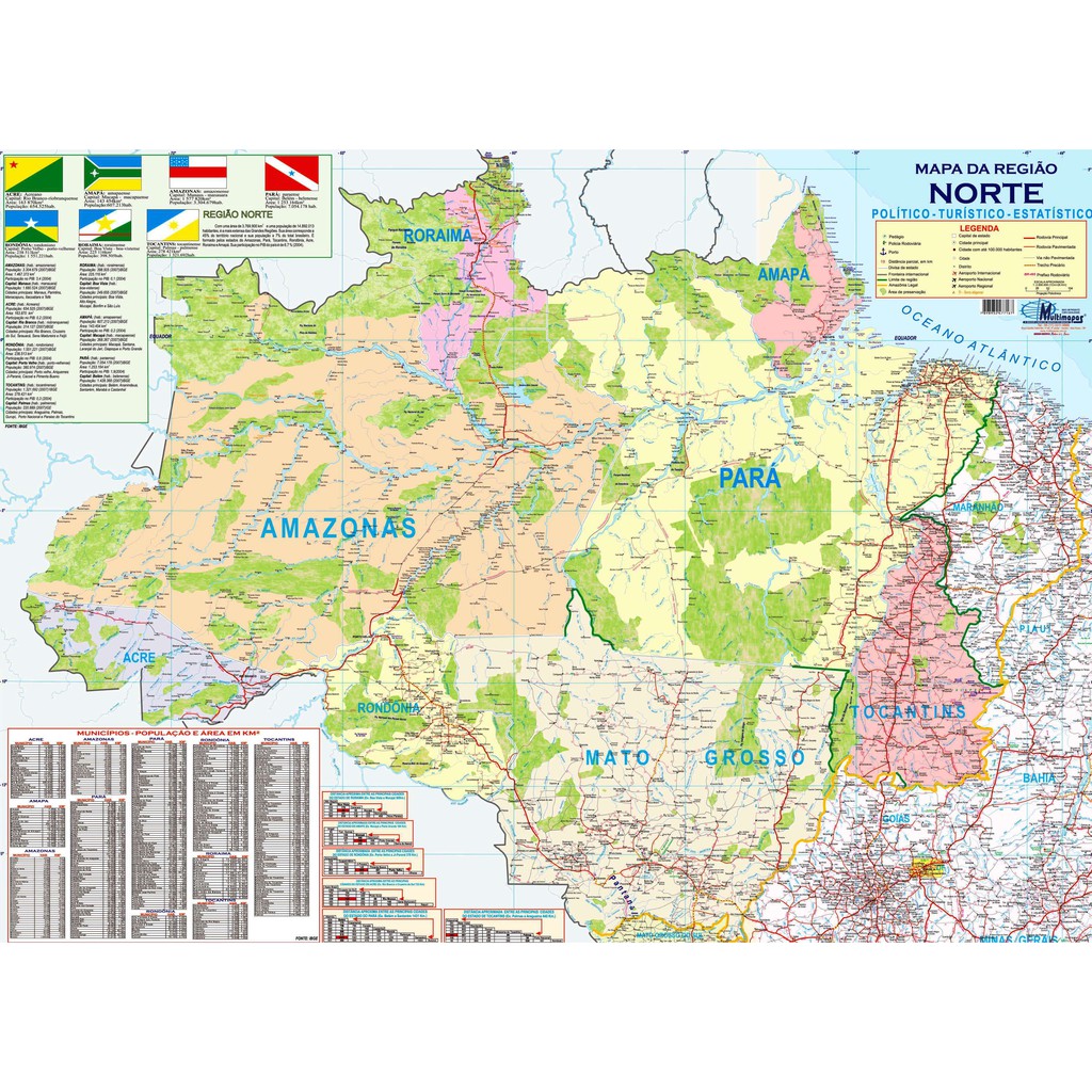 Mapa Geo Político Rodoviário e Estatístico do Brasil