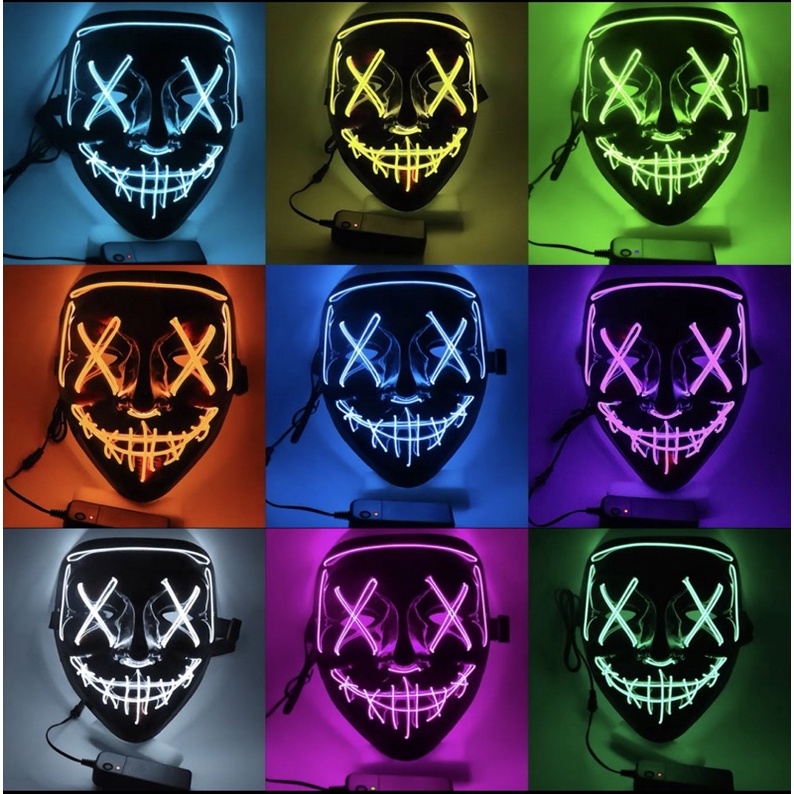 Mascara Led Festa Neon Filme Uma Noite De Crime Fio Duplo